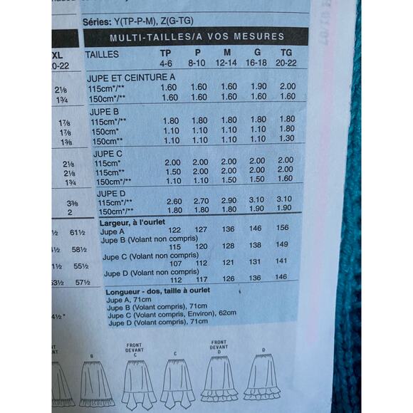 Butterick Pattern 4993 skirt swing sz M - Picture 6 of 7